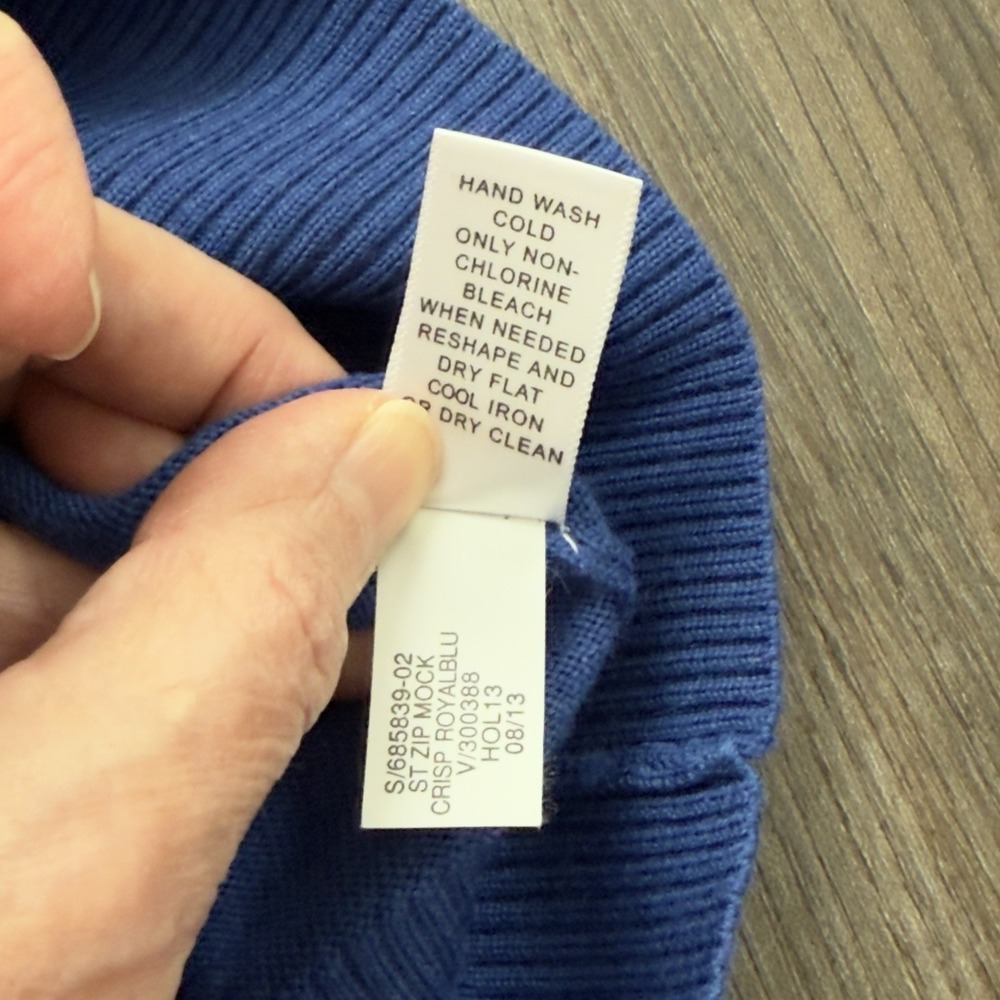 Banana Republic 1/4 Zip Sweater Blue Men's Xl Extra Fine Merino Wool - Picture 6 of 8